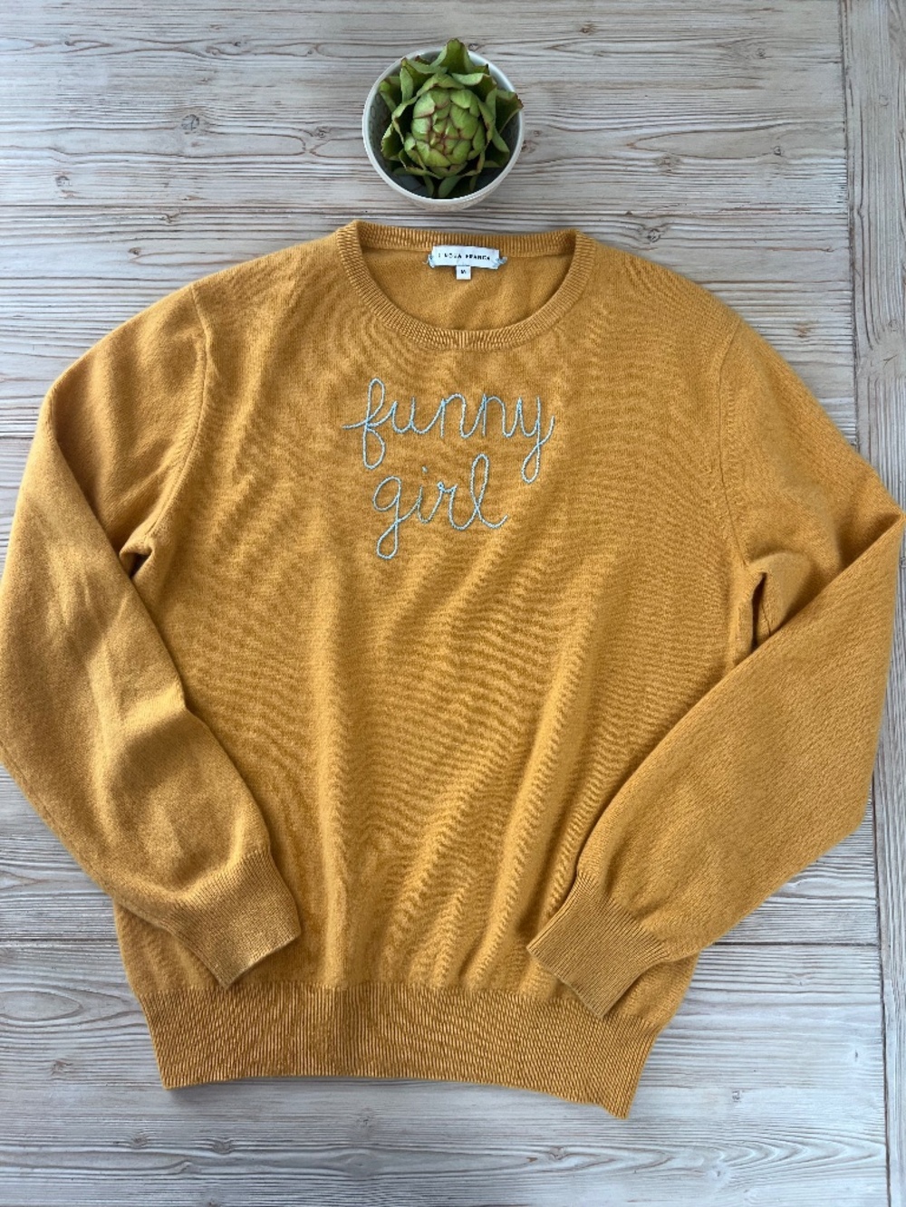 Lingua Franca “Funny Girl” 100% Cashmere Sweater – Persimmon – Size Medium